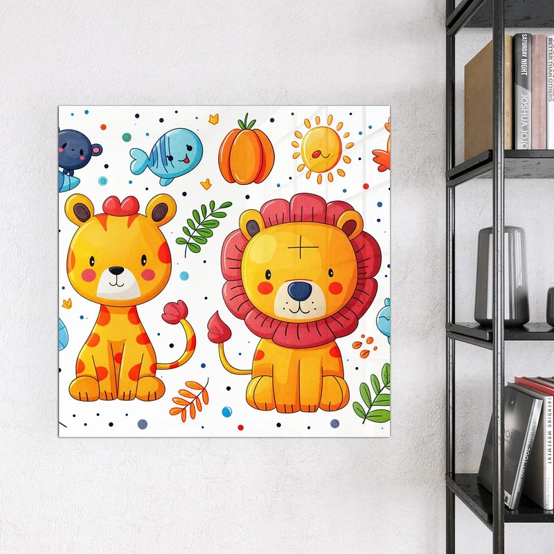 Magnettafel - Löwe und Leopard