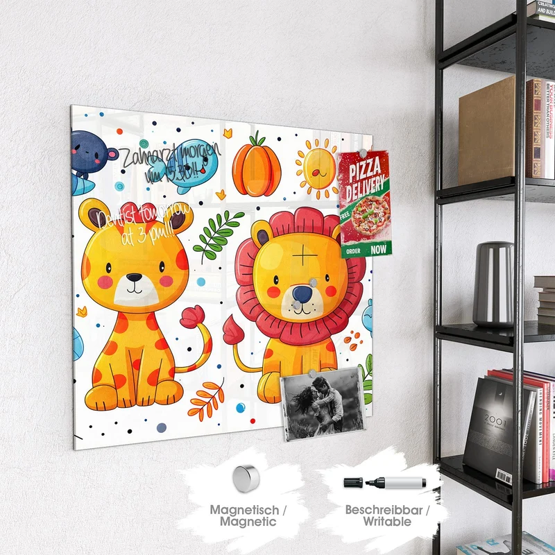 Magnettafel - Löwe und Leopard