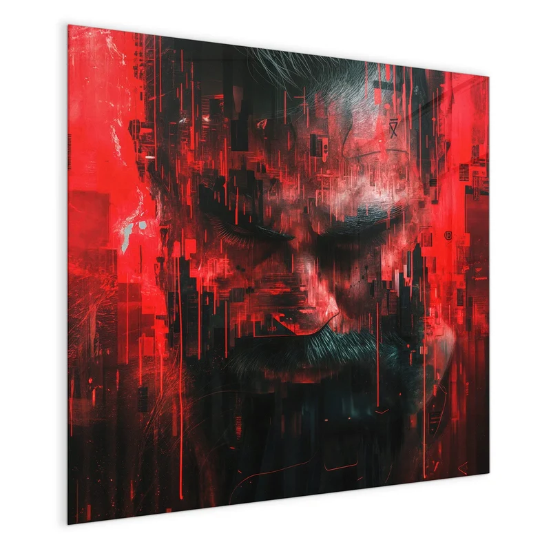 Magnettafel - Porträt in Rot