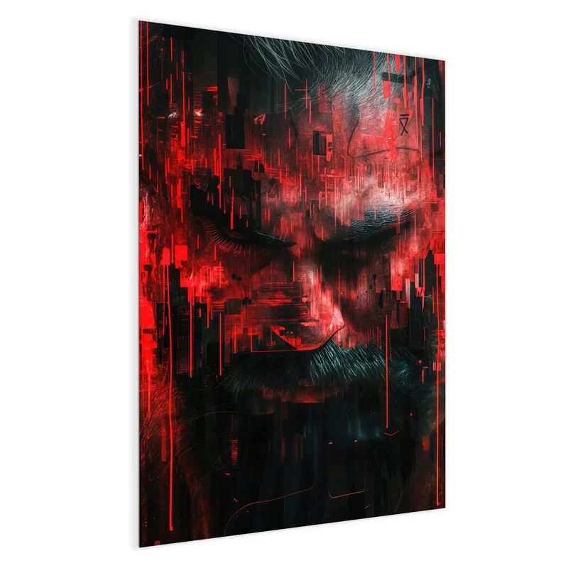 Magnettafel - Porträt in Rot