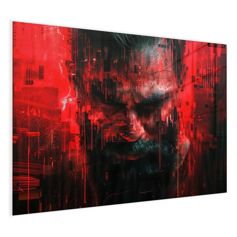 Magnettafel - Porträt in Rot