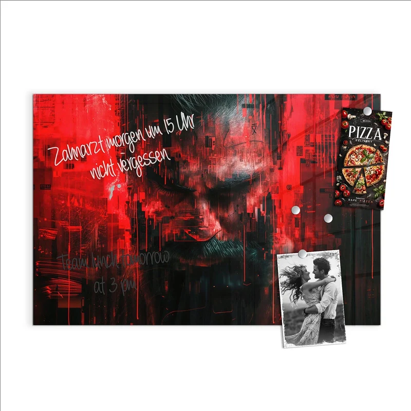 Magnettafel - Porträt in Rot