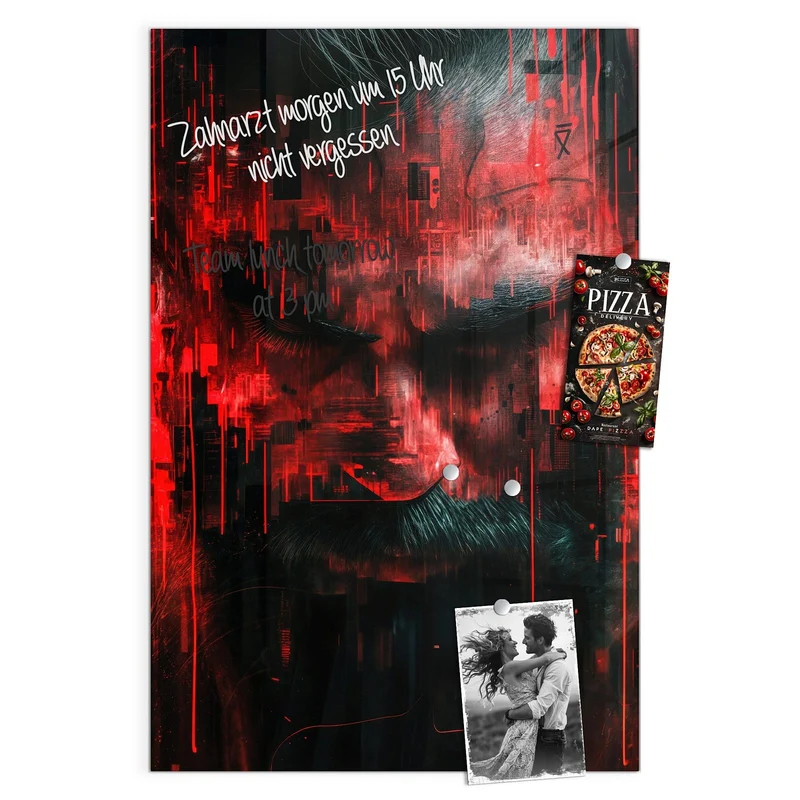 Magnettafel - Porträt in Rot