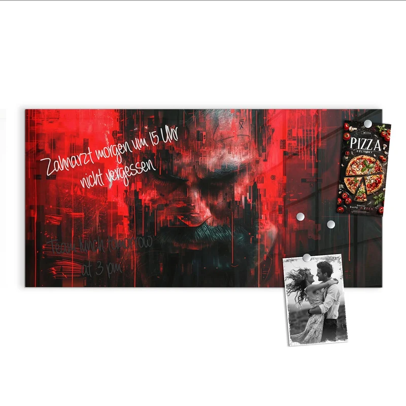 Magnettafel - Porträt in Rot