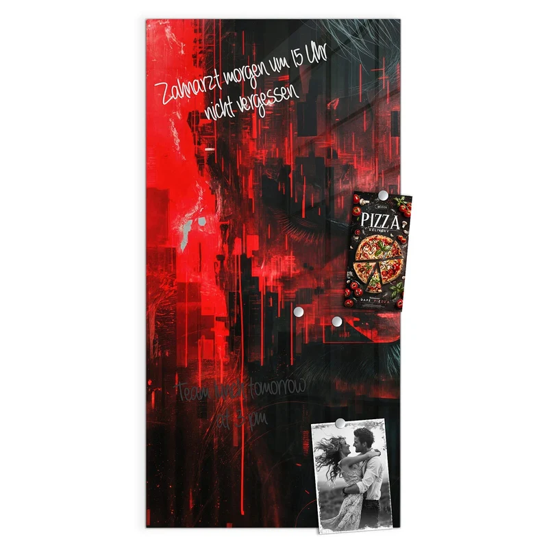 Magnettafel - Porträt in Rot