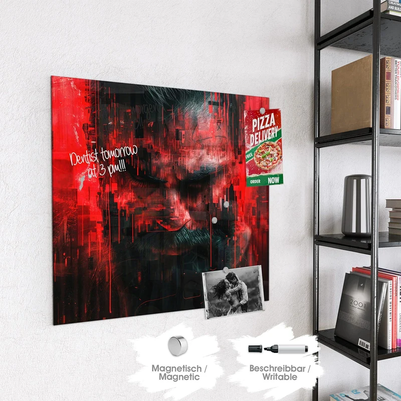 Magnettafel - Porträt in Rot