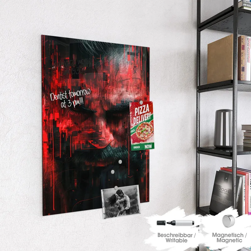 Magnettafel - Porträt in Rot