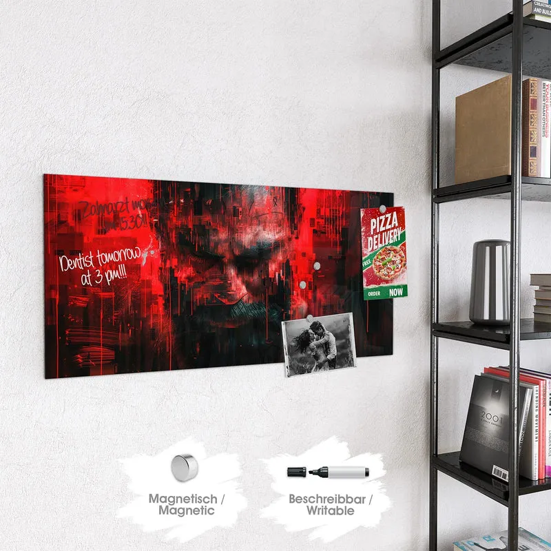 Magnettafel - Porträt in Rot