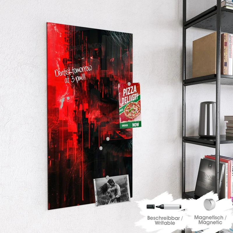 Magnettafel - Porträt in Rot