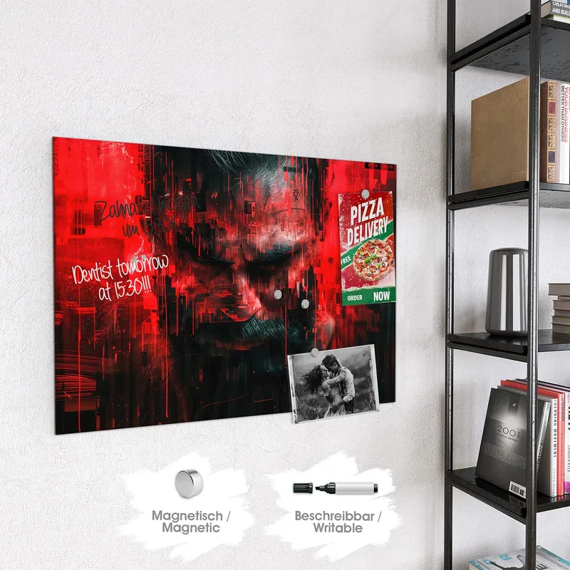 Magnettafel - Porträt in Rot