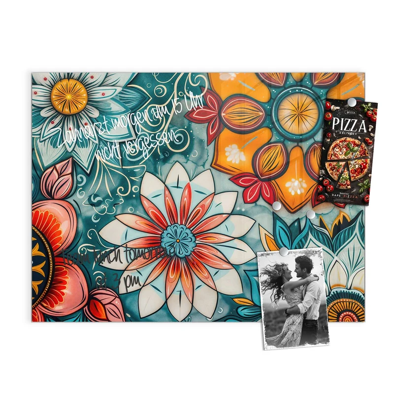 Magnettafel - Ornamente und Blüten
