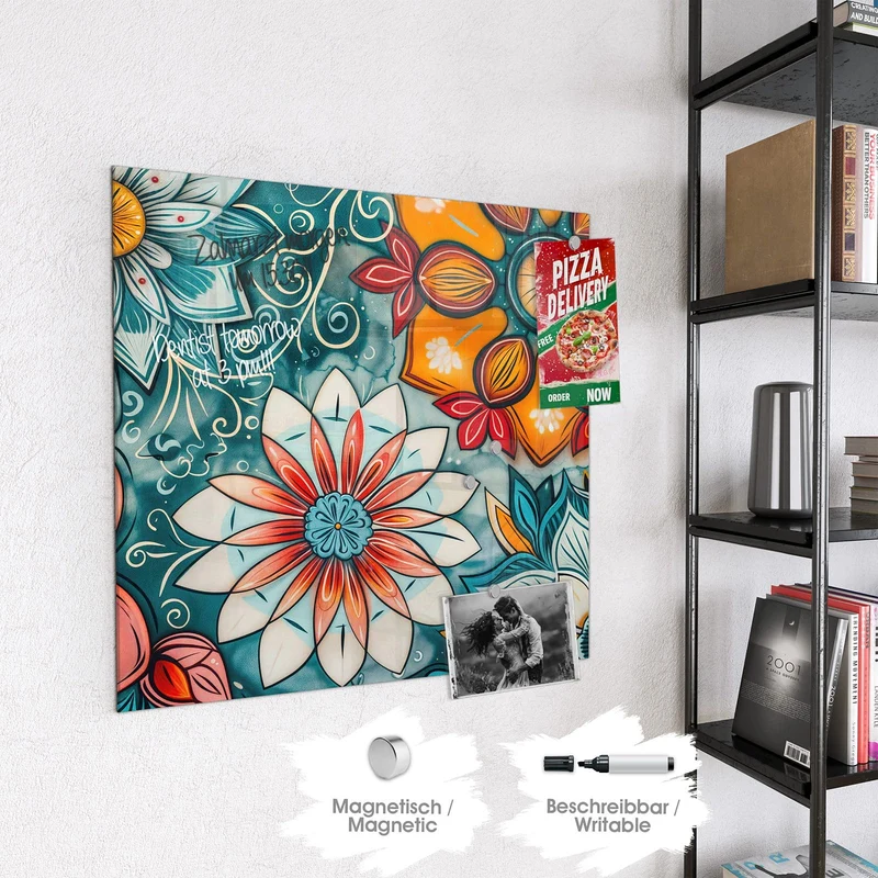 Magnettafel - Ornamente und Blüten