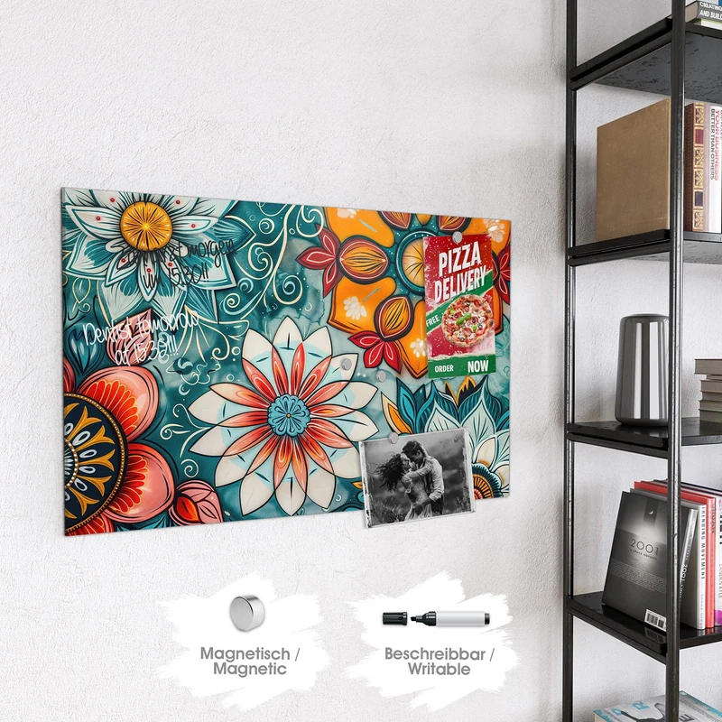 Magnettafel - Ornamente und Blüten
