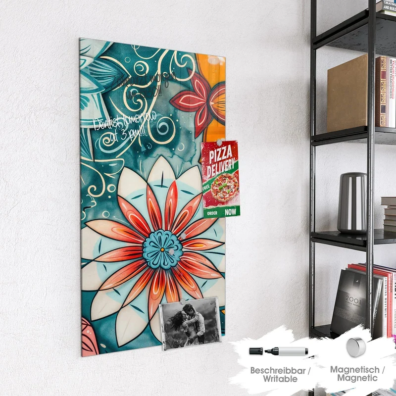 Magnettafel - Ornamente und Blüten