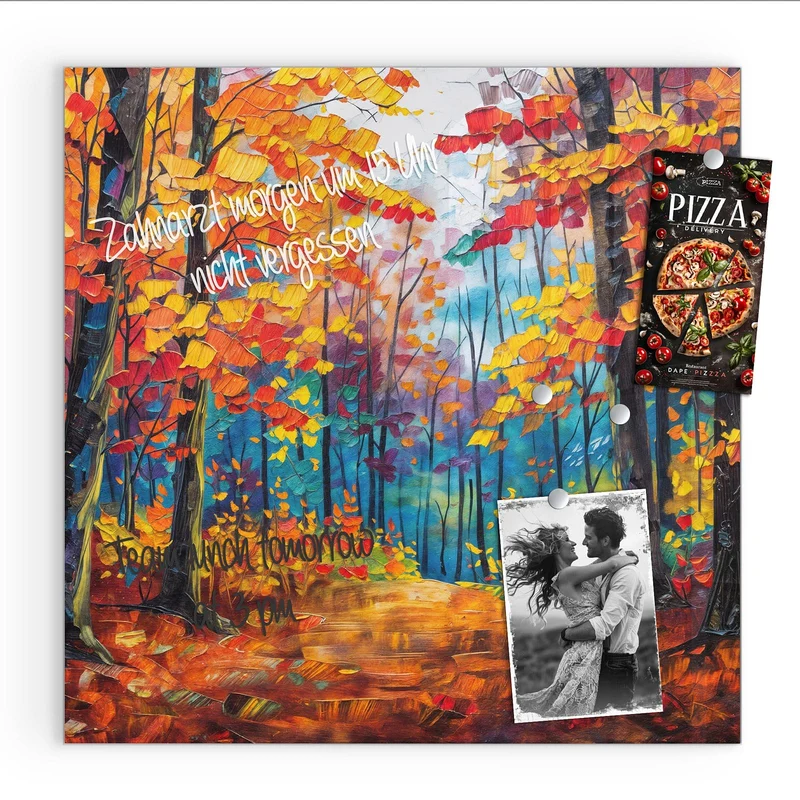 Magnettafel - Gemalter Herbstwald