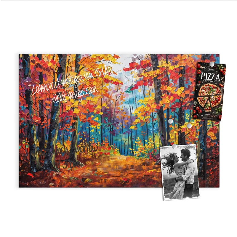 Magnettafel - Gemalter Herbstwald