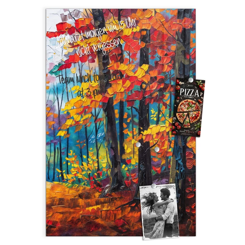 Magnettafel - Gemalter Herbstwald