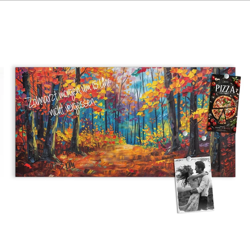 Magnettafel - Gemalter Herbstwald