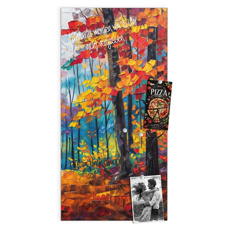Magnettafel - Gemalter Herbstwald