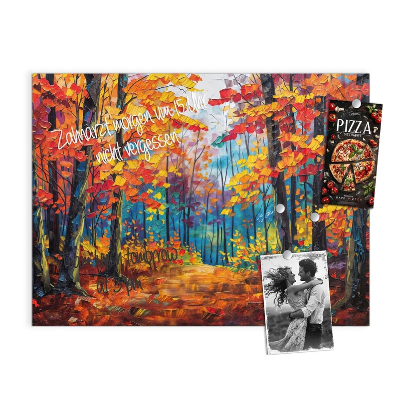 Magnettafel - Gemalter Herbstwald