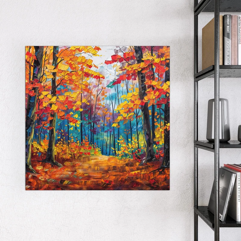 Magnettafel - Gemalter Herbstwald