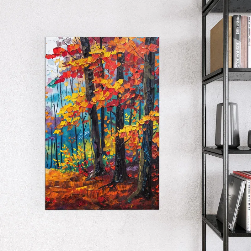 Magnettafel - Gemalter Herbstwald