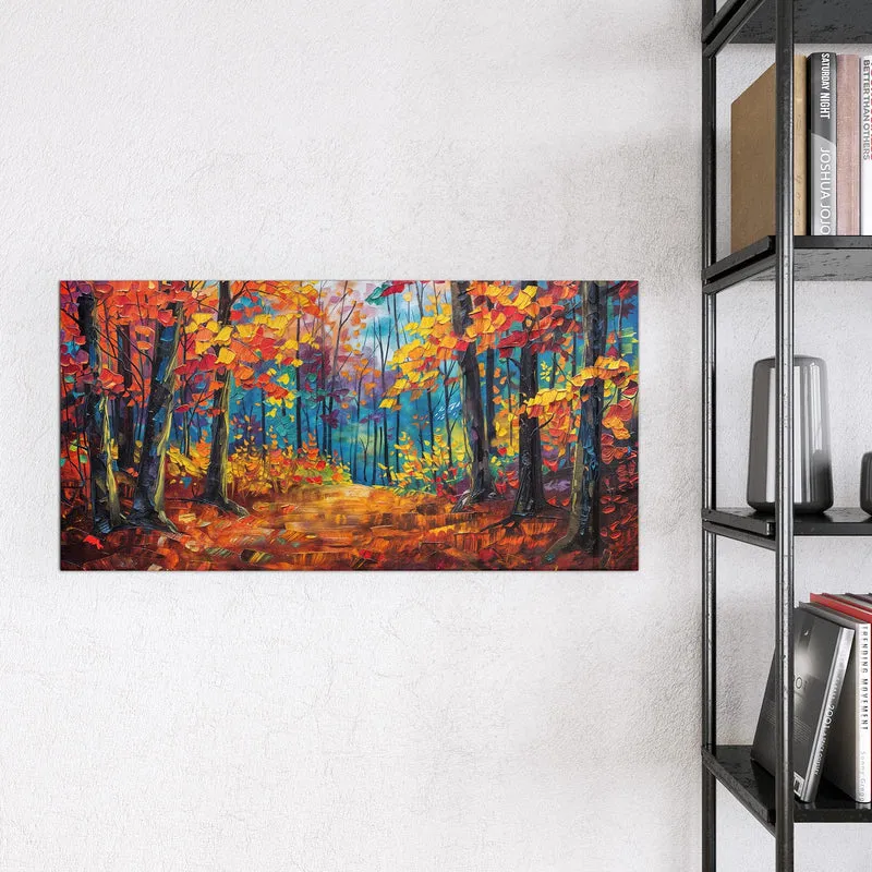 Magnettafel - Gemalter Herbstwald