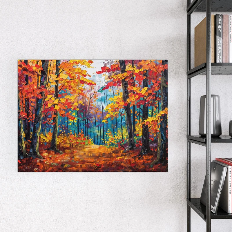 Magnettafel - Gemalter Herbstwald