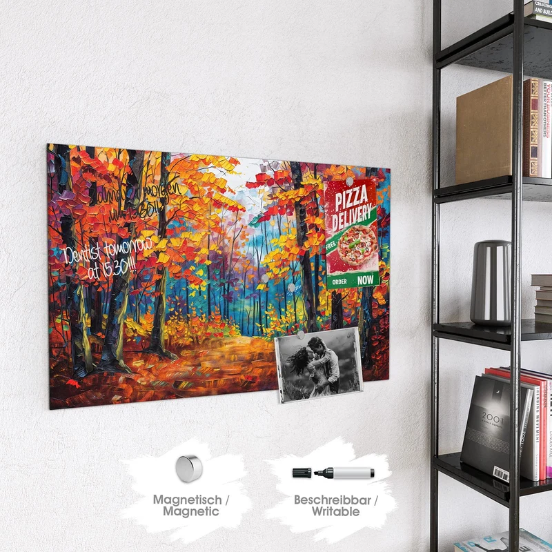 Magnettafel - Gemalter Herbstwald