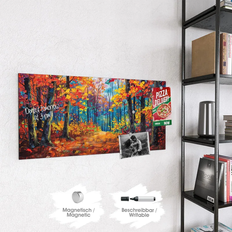 Magnettafel - Gemalter Herbstwald