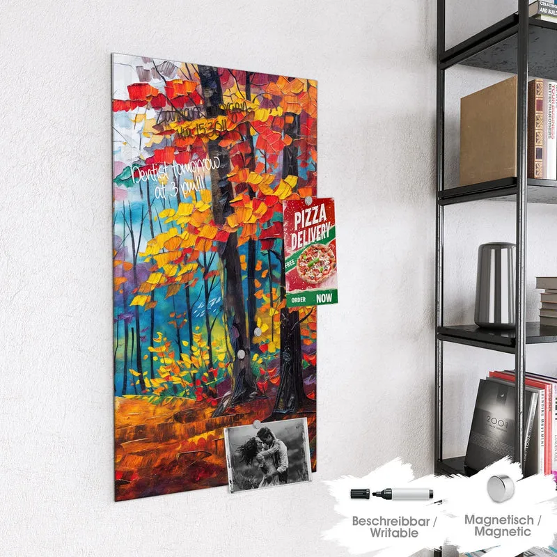 Magnettafel - Gemalter Herbstwald