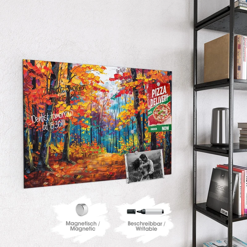 Magnettafel - Gemalter Herbstwald