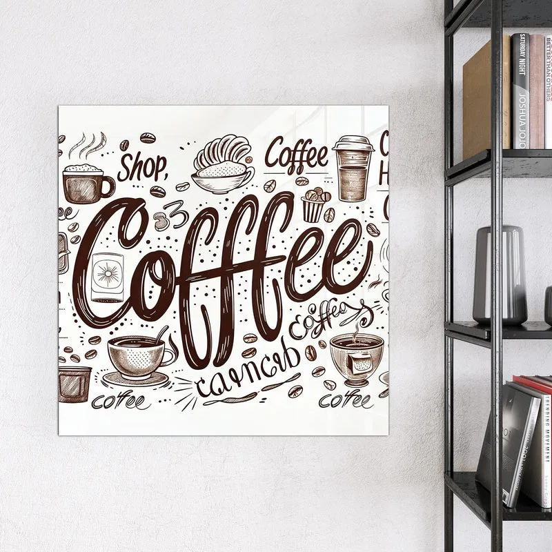 Magnettafel - Handgezeichneter Kaffee