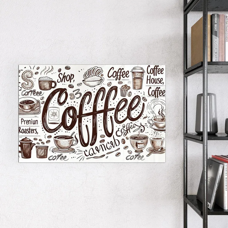 Magnettafel - Handgezeichneter Kaffee
