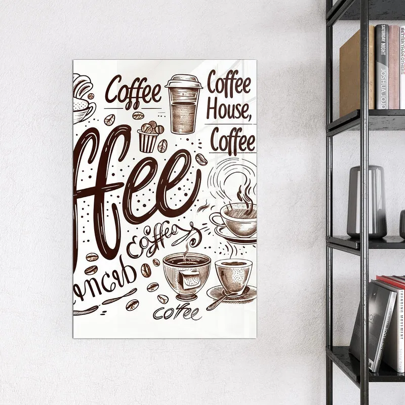 Magnettafel - Handgezeichneter Kaffee