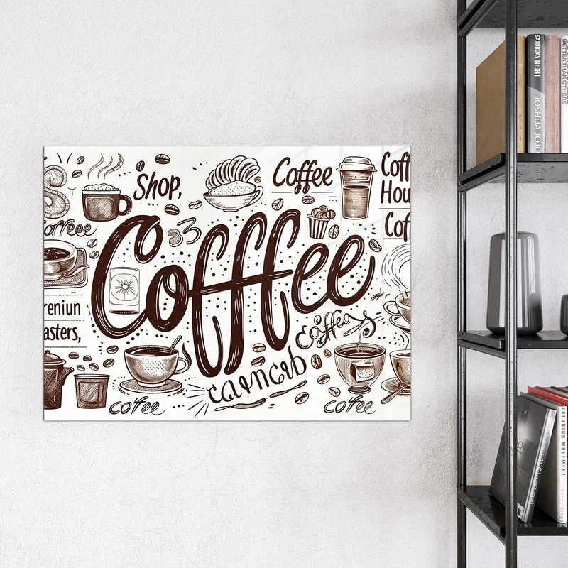 Magnettafel - Handgezeichneter Kaffee