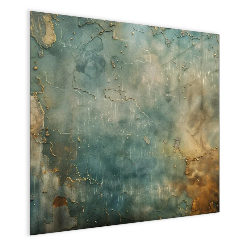 Magnettafel - Türkise Patina mit Gold