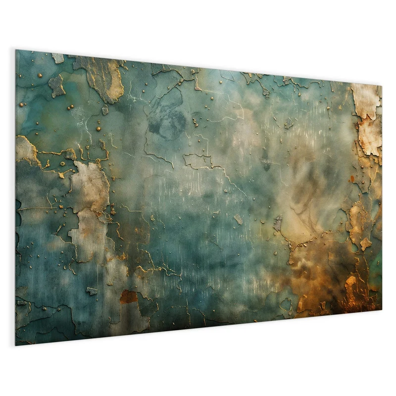 Magnettafel - Türkise Patina mit Gold