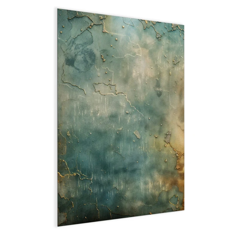 Magnettafel - Türkise Patina mit Gold