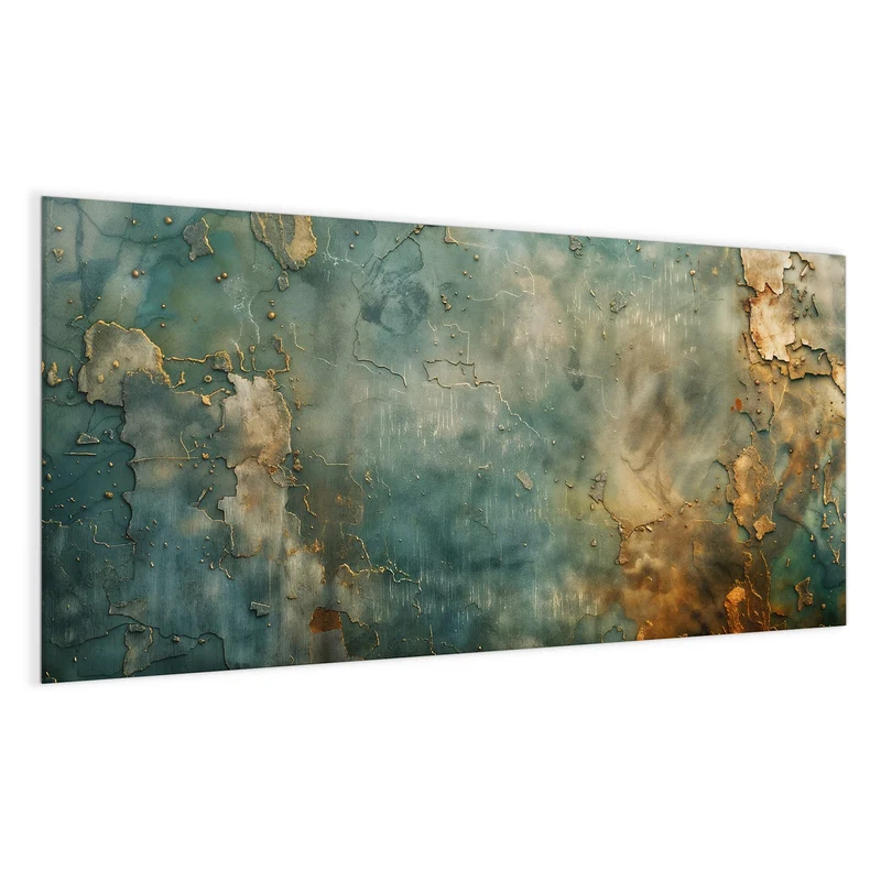 Magnettafel - Türkise Patina mit Gold