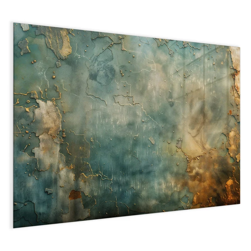 Magnettafel - Türkise Patina mit Gold