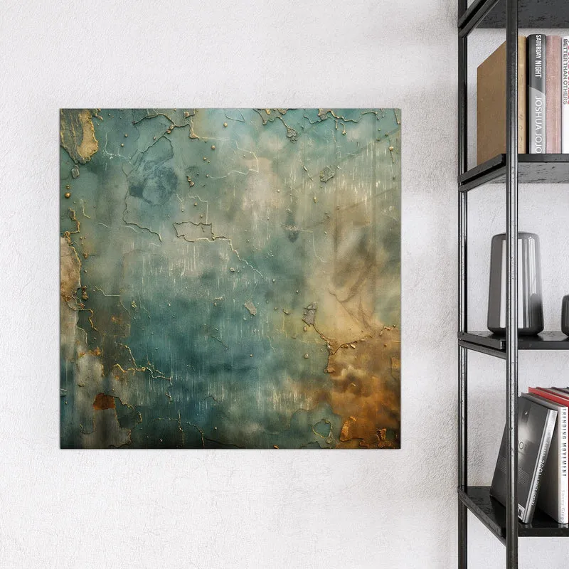 Magnettafel - Türkise Patina mit Gold