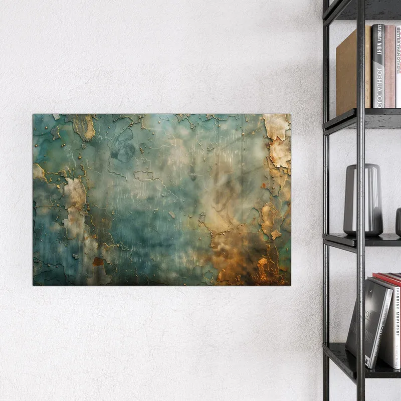 Magnettafel - Türkise Patina mit Gold