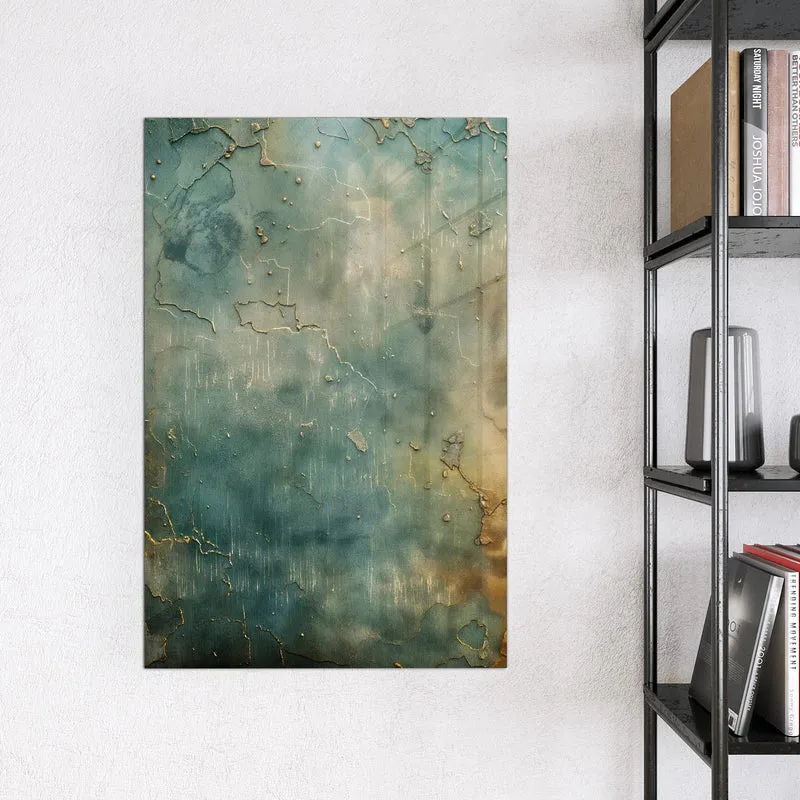 Magnettafel - Türkise Patina mit Gold