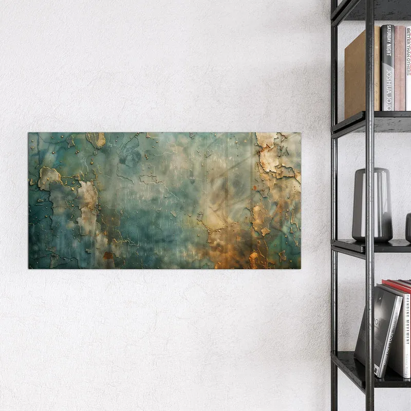 Magnettafel - Türkise Patina mit Gold