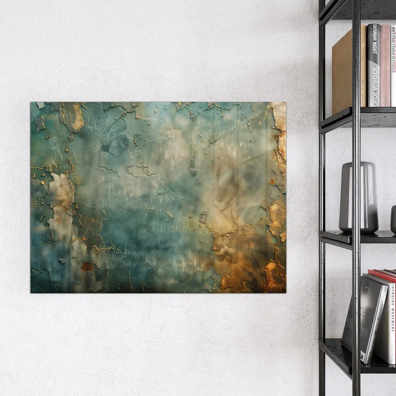 Magnettafel - Türkise Patina mit Gold