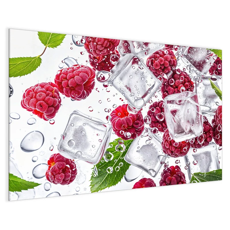 Magnettafel - Himbeeren im Eis