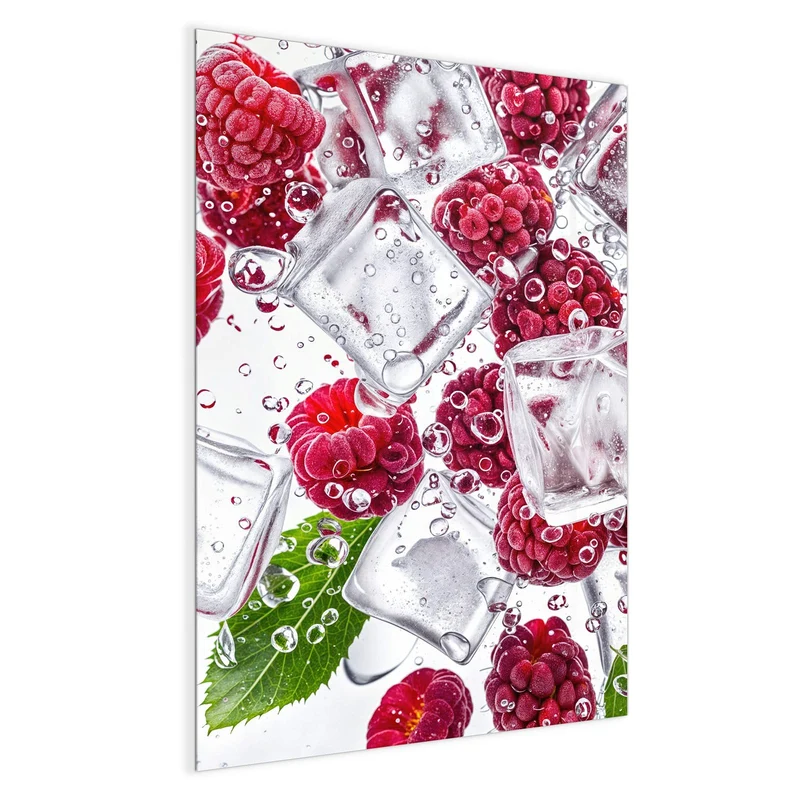 Magnettafel - Himbeeren im Eis