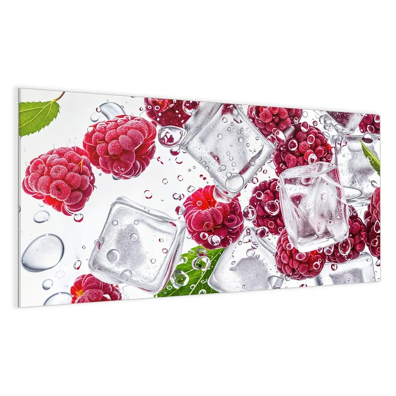 Magnettafel - Himbeeren im Eis