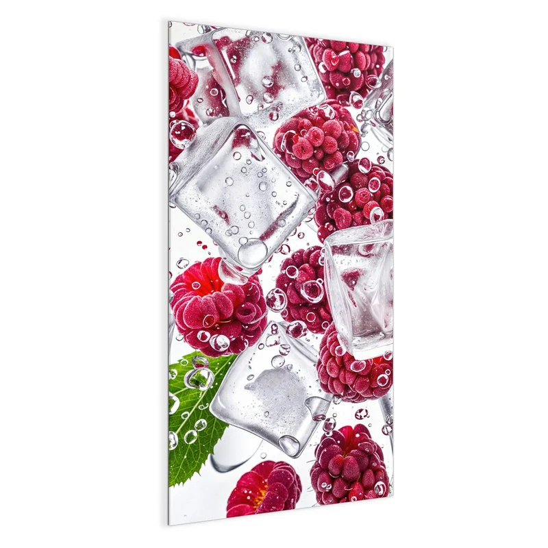 Magnettafel - Himbeeren im Eis